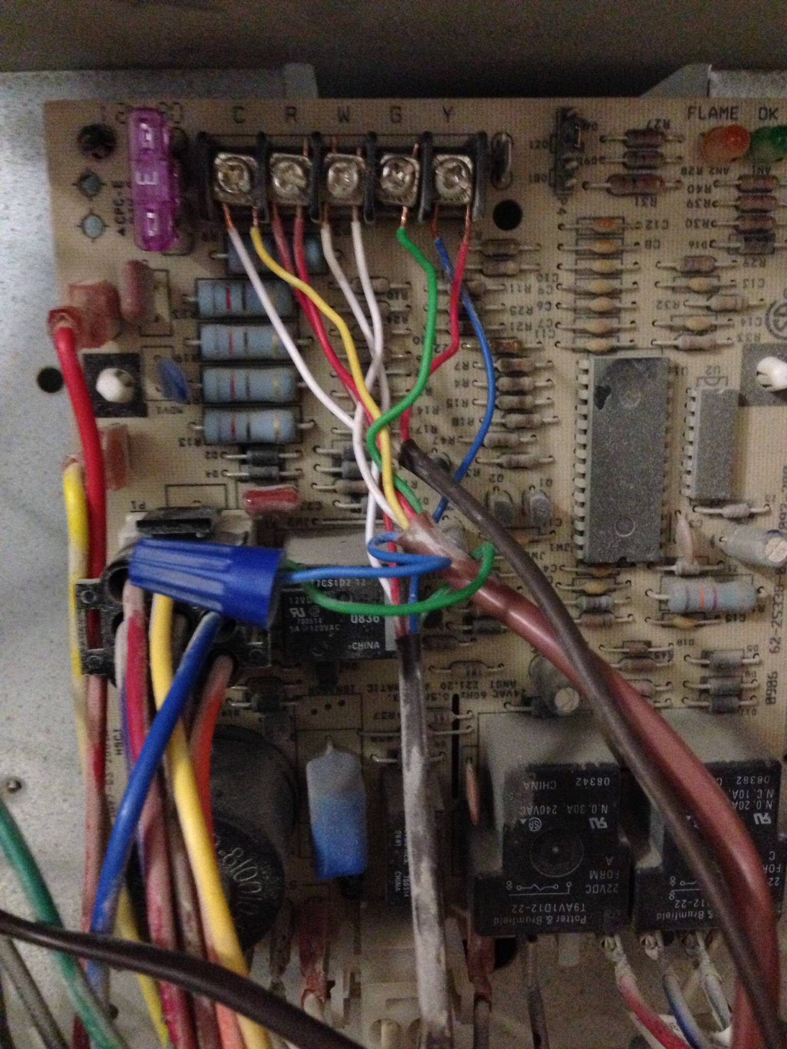 Honeywell home ventilation system with no c wire for thermostat. How