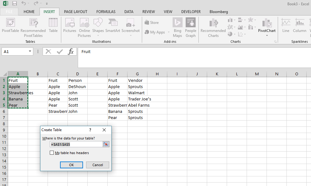 Creating a database in excel Stack Overflow