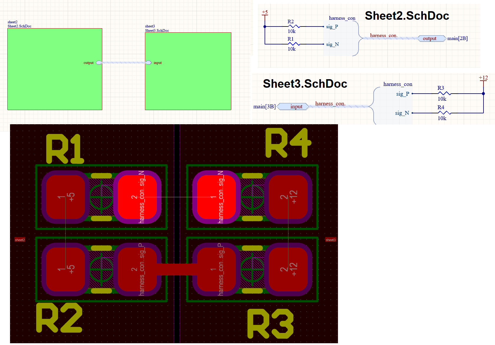bus Altium repeated harness connector Electrical Engineering Stack