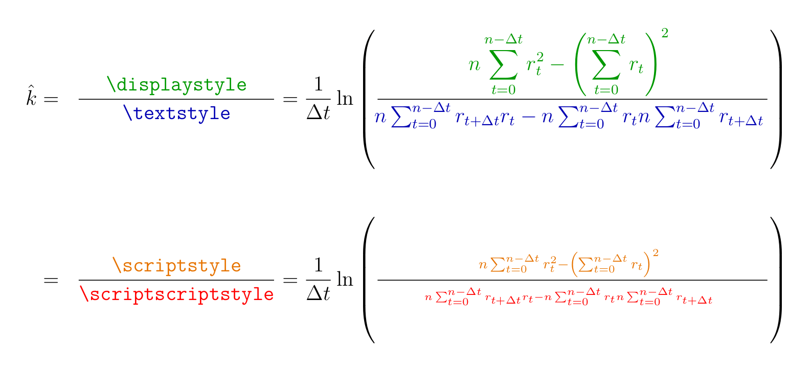 math mode latex summation notation getting compressed TeX LaTeX