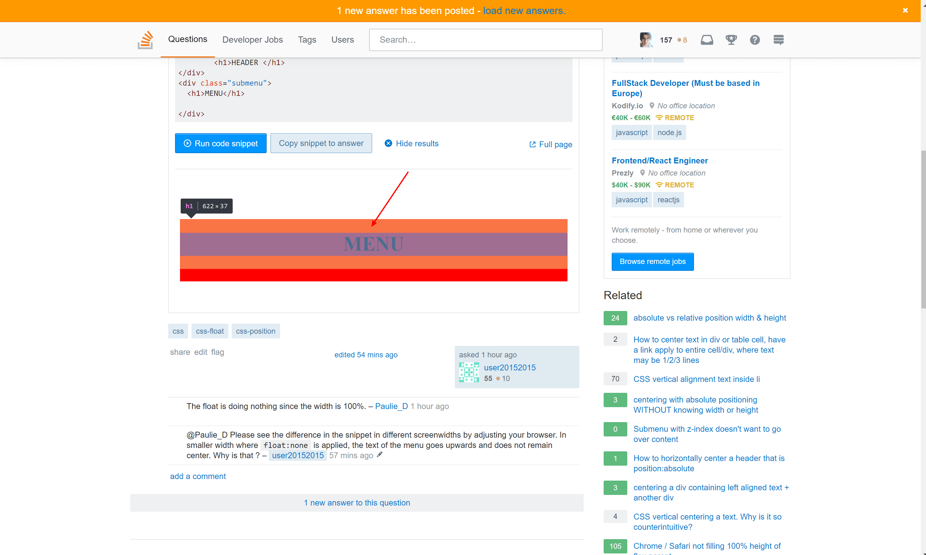 css Why is floatleft required in navigation to keep text center when