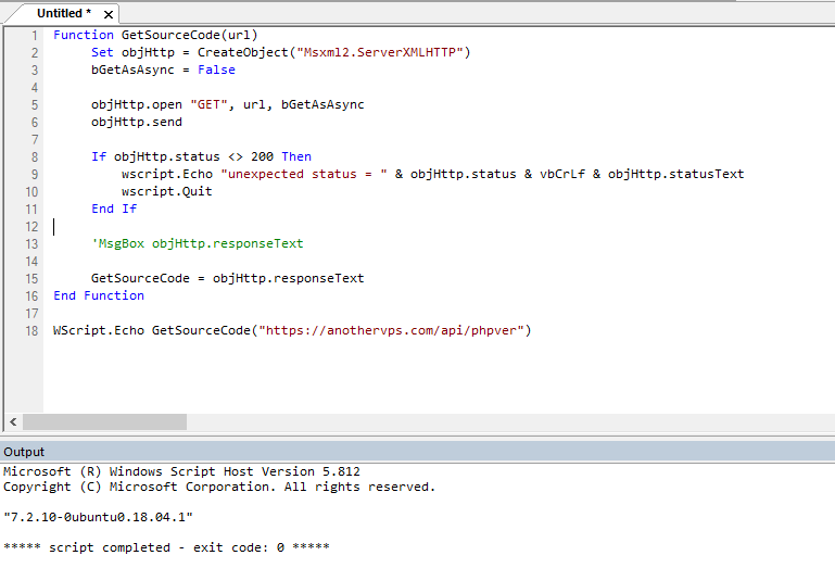 VBScript Assign source code of web page to variable Stack Overflow