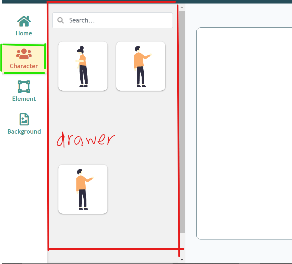 vuejs2 Show the item in the sidebar drawer Nested loop Vue.js