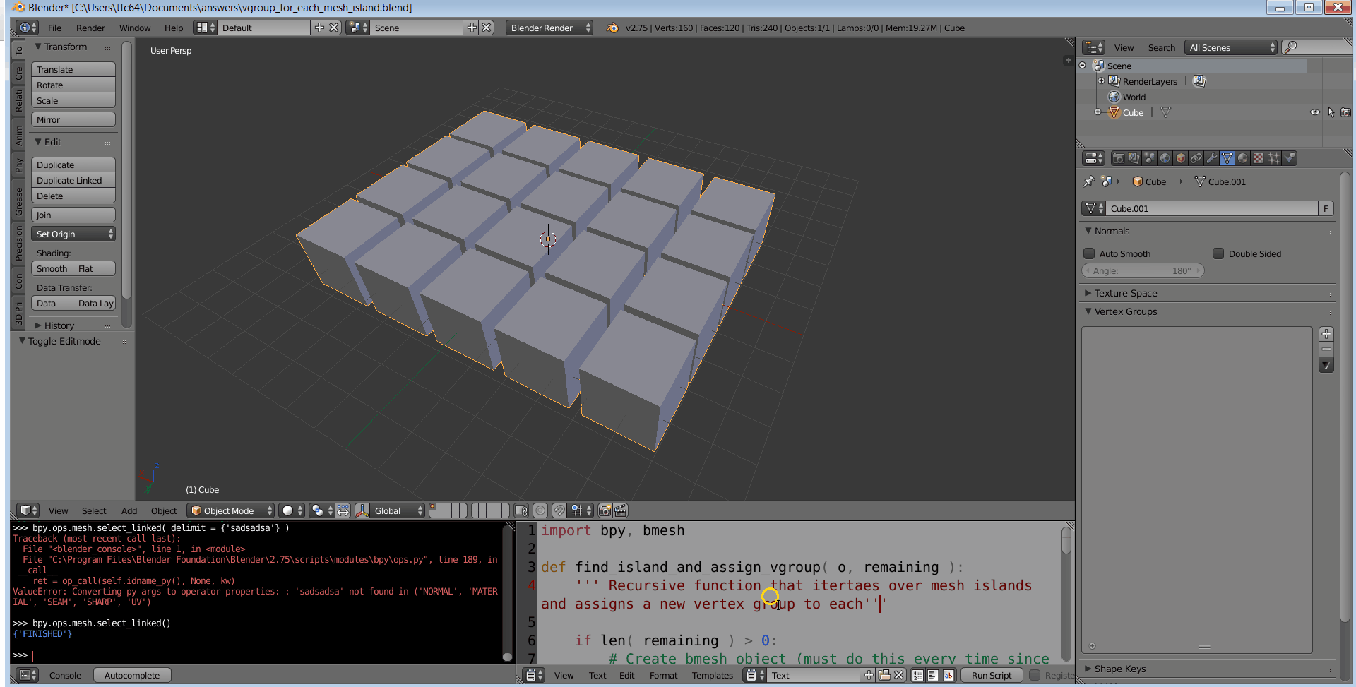 modeling Is there a way to assign vertex groups to all loose elements