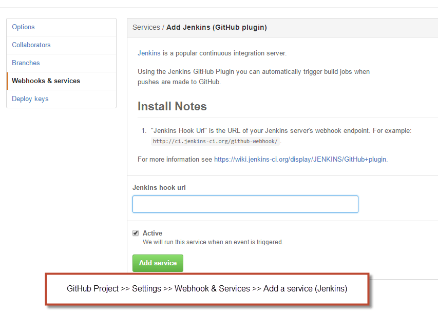 git Github + Jenkins >> How to trigger build on and Push" in