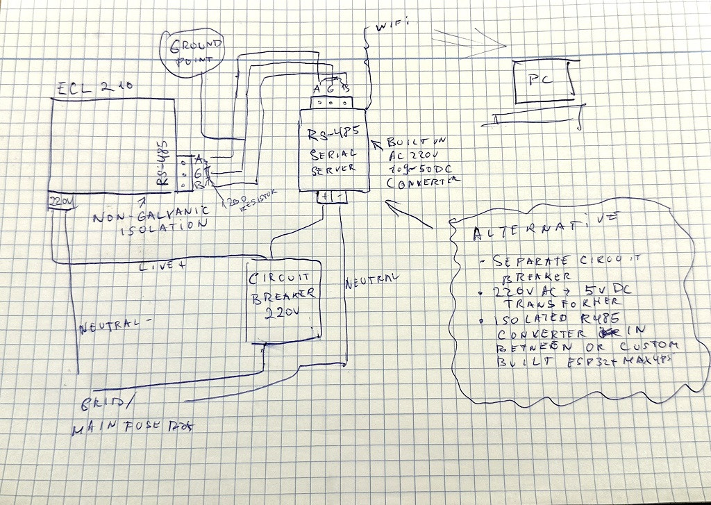 rs485 - Connecting a non-galvanic isolated RS-485 - Electrical