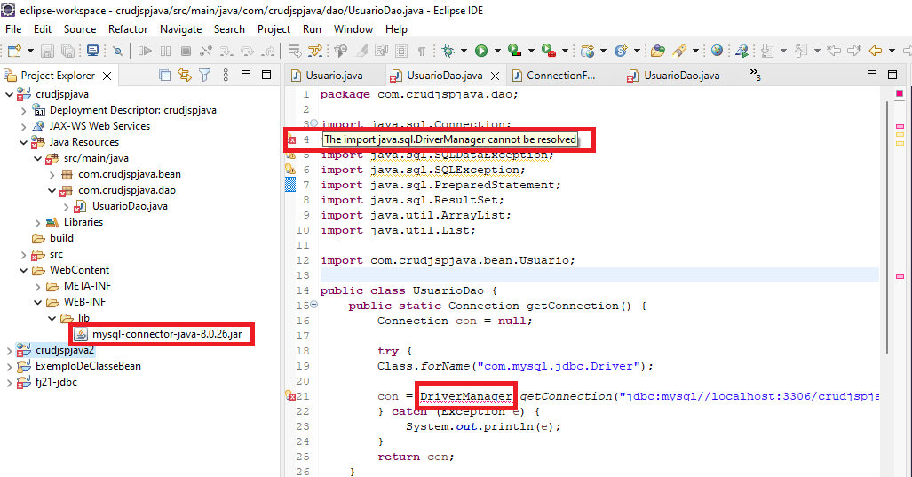 eclipse The import java.sql.DriverManager cannot be resolved Stack