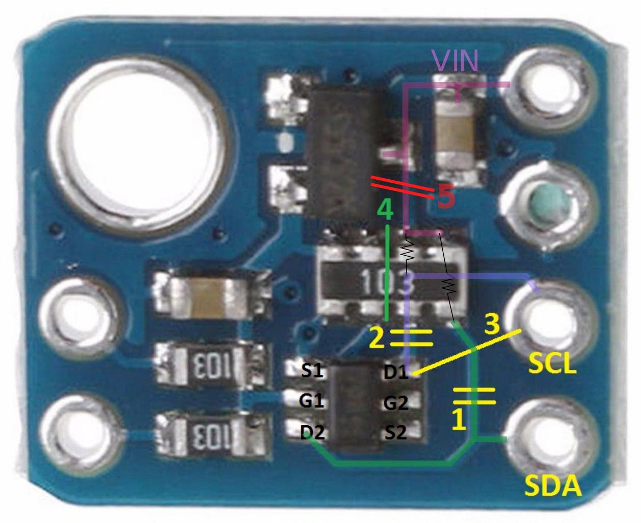 i2c Removing pullup resistors from breakout board Electrical