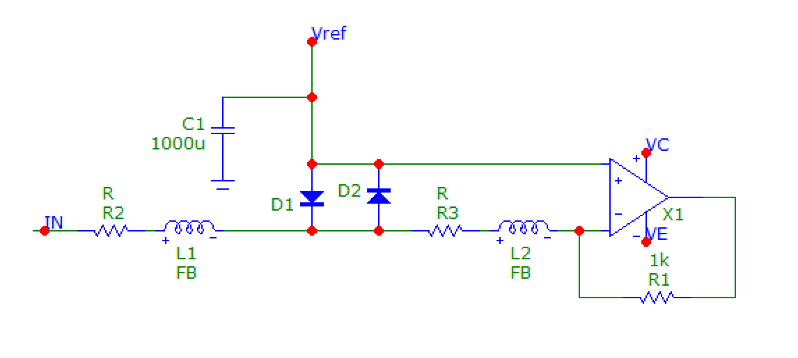 operational amplifier Protecting op amp from high voltages with leakage