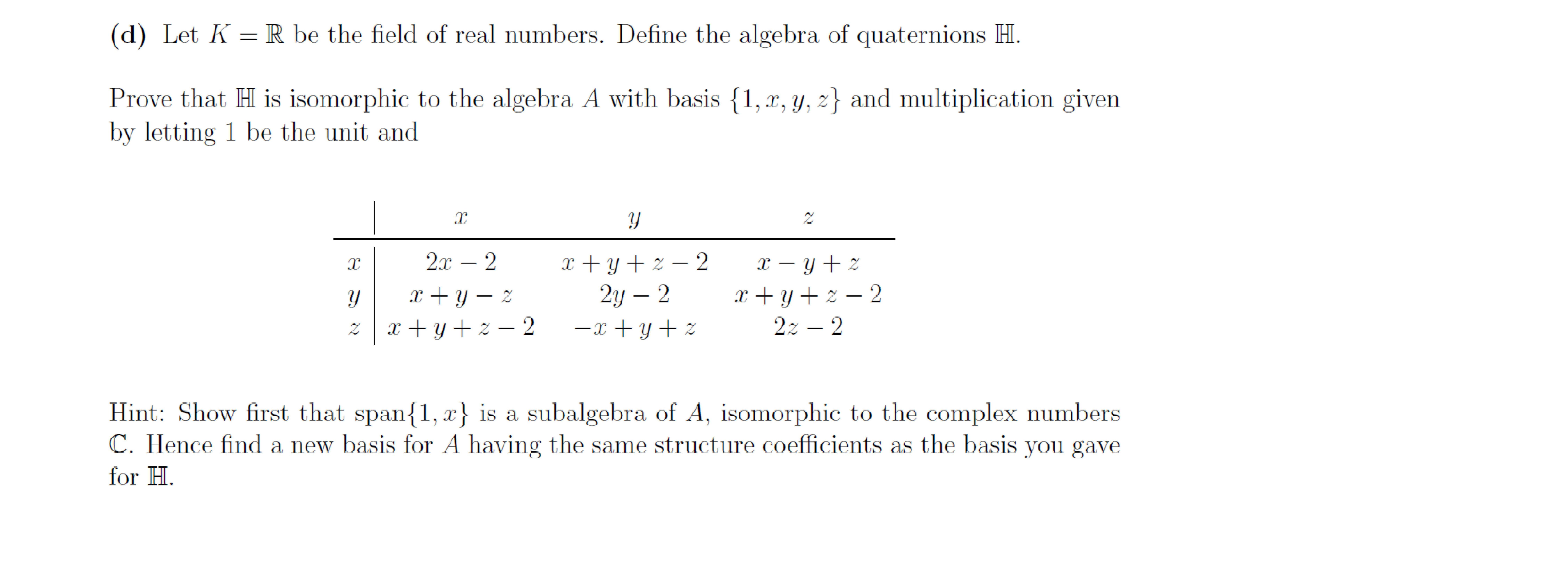 abstract algebra Prove an isomorphism Mathematics Stack Exchange