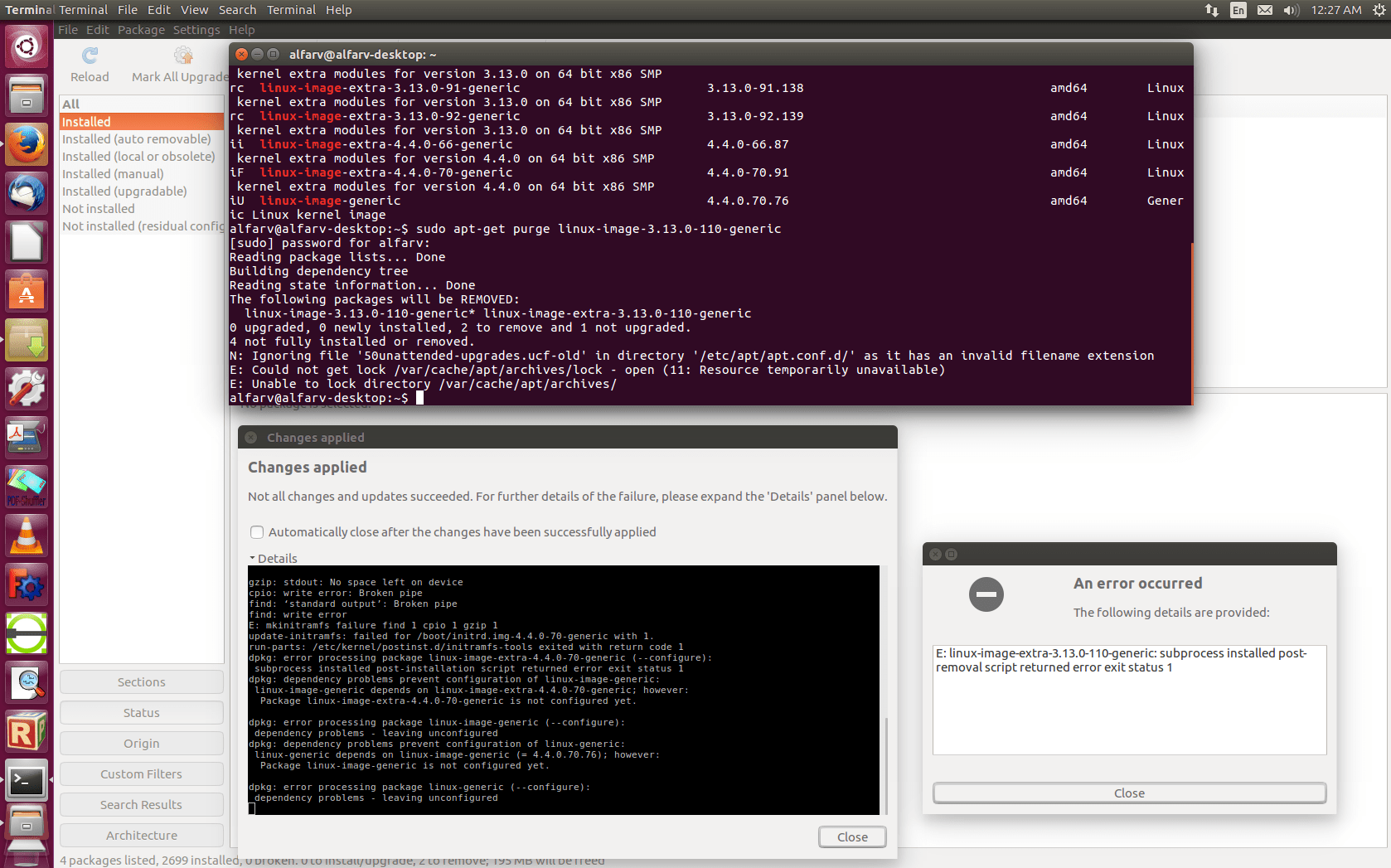 software uninstall Error removing old kernel Ask Ubuntu