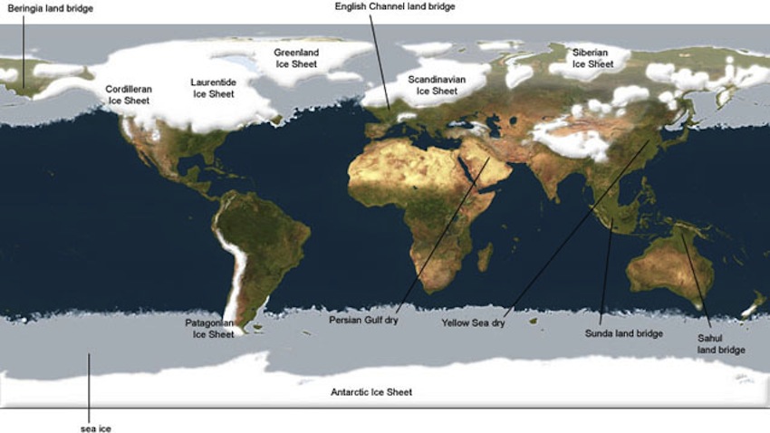 World Map Ice Age climate change What would it be like to live in an ice age? Earth