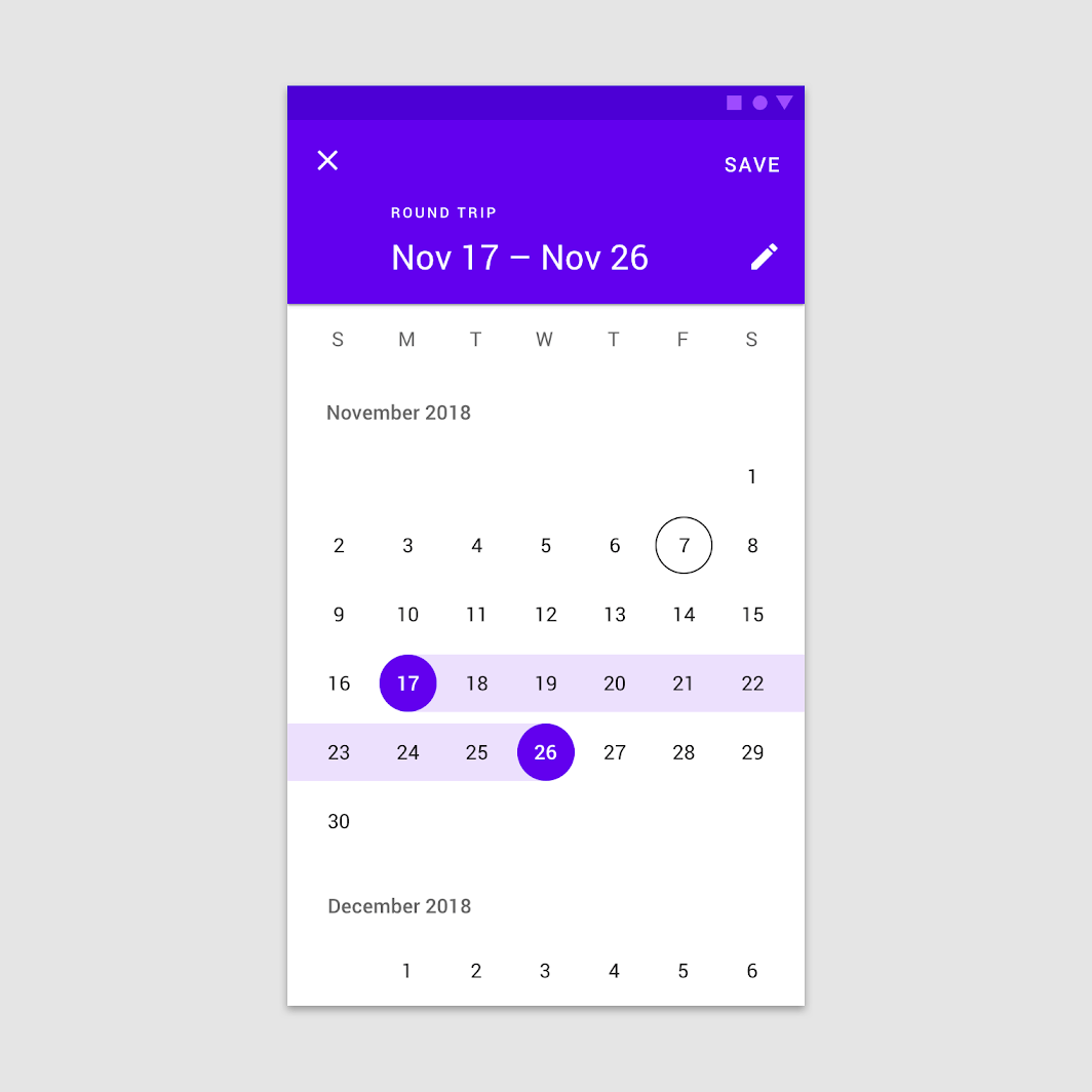 xaml WPF Material design date picker (select range aka range picker