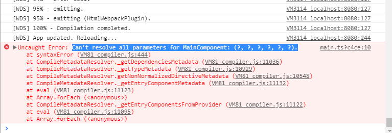 angular Can't resolve all parameters for Component Webpack4 Stack