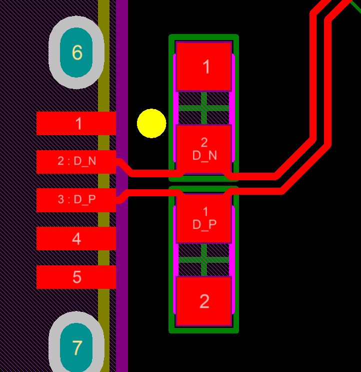 pcb design TVS diodes routing on USB data lines Electrical