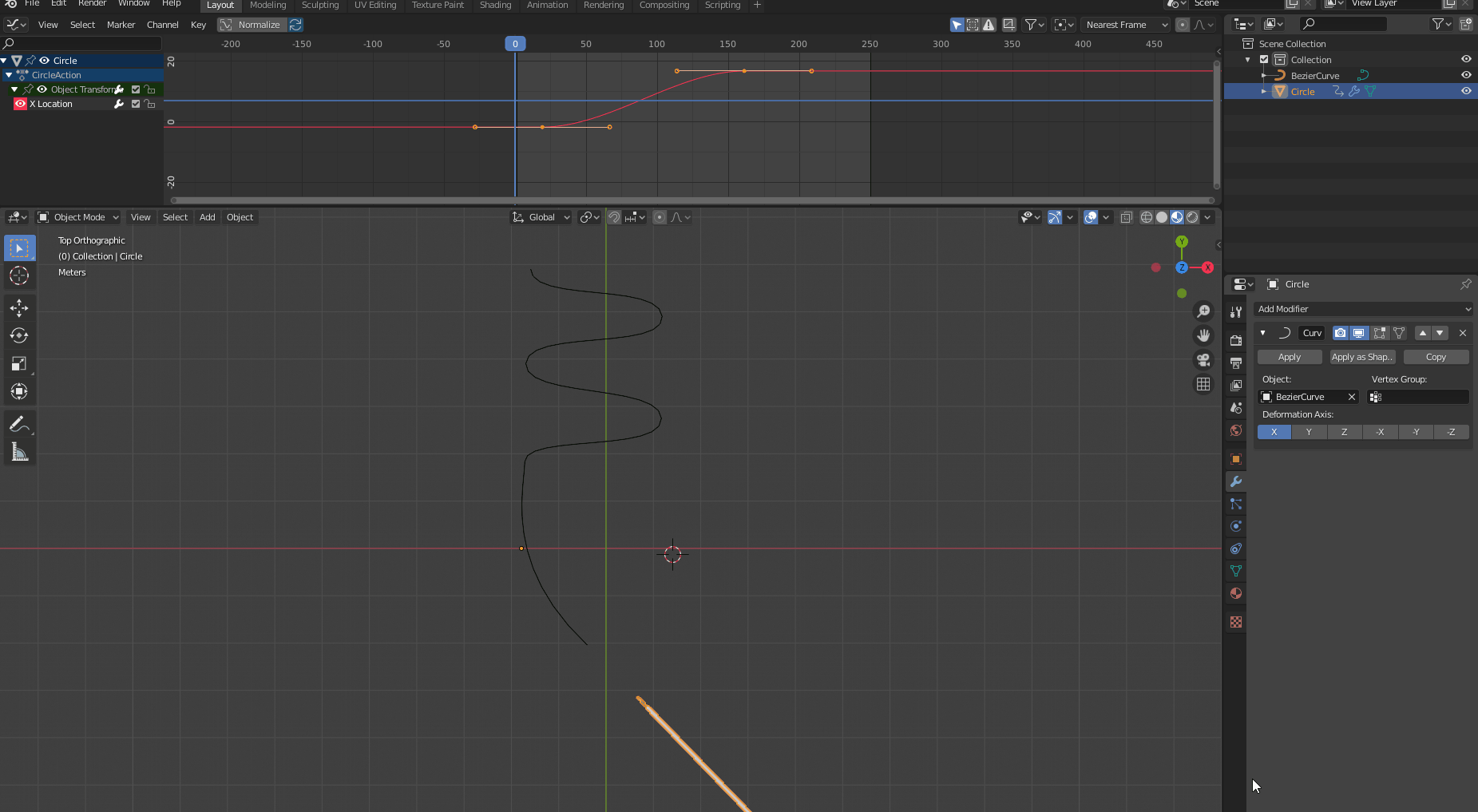 animation How do I animate a shoelace that is being pulled out of a