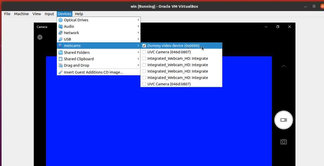 Stream linux destop as fake webcam to virtuabox windows guest Super
