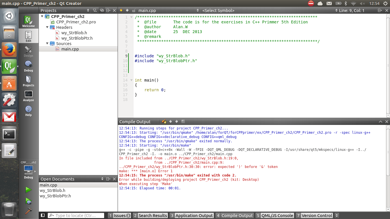 c++ Using Qt creator, why can't my class header compile? Stack Overflow