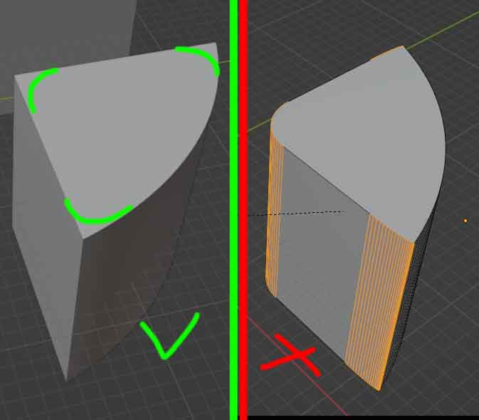 how to bevel quarter cylinder (only vertical edges) Blender Stack