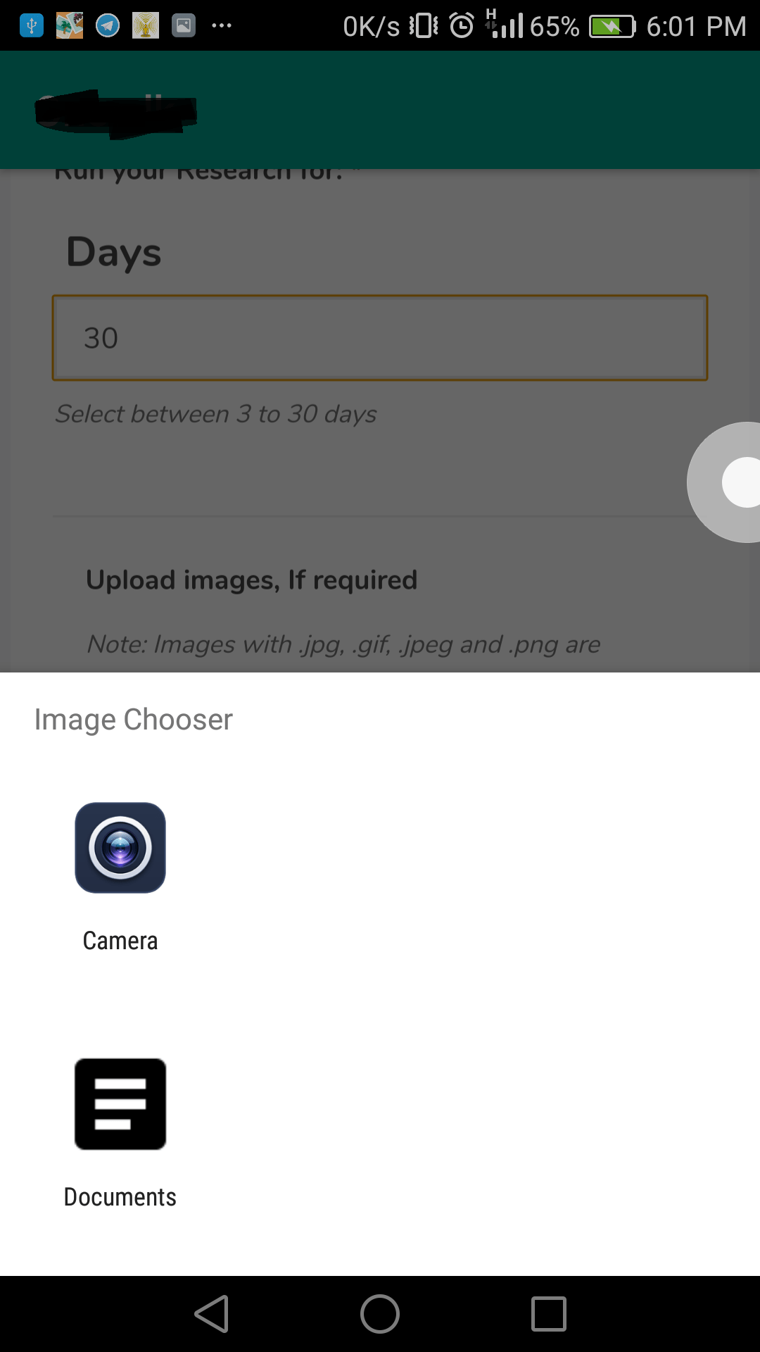 HTML input type 'file' is not working on webview in android. Is there