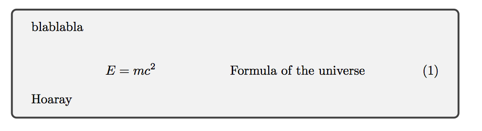How to put a framed box around text + math environment TeX LaTeX