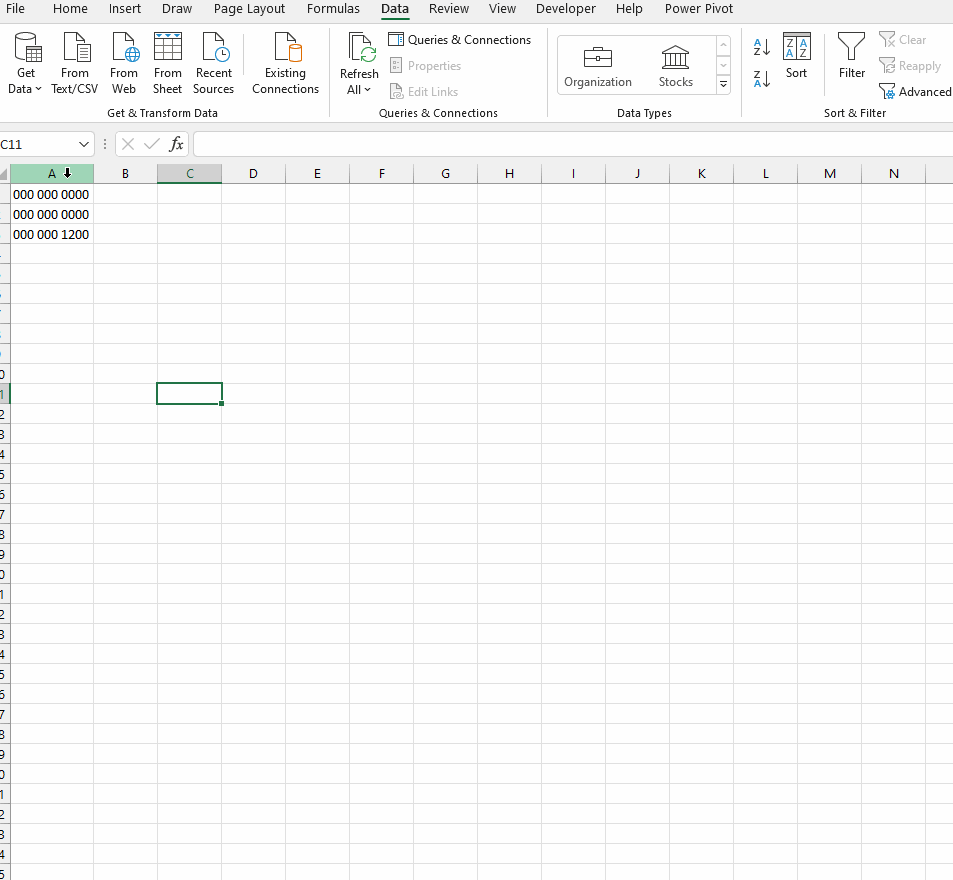 Excel Spreadsheet How to remove white space characters from text from