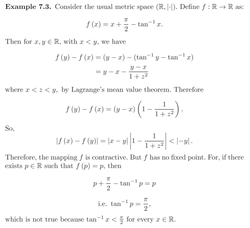 real analysis What is a contractive mapping vs contraction mapping