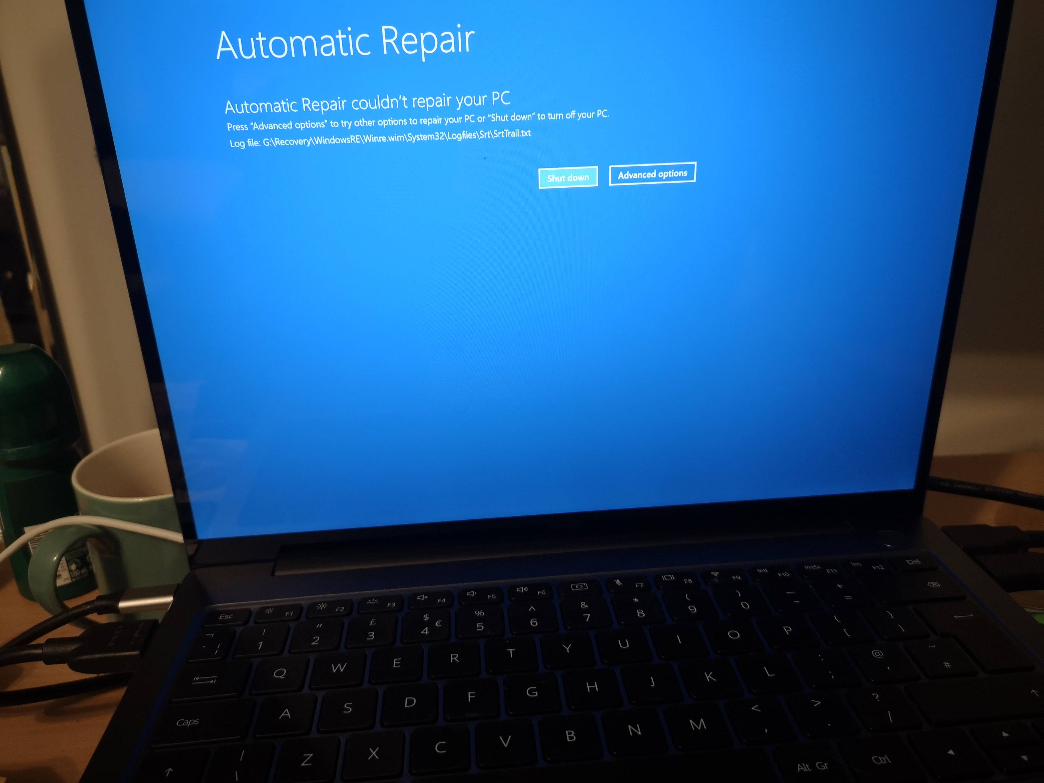 Windows on Huawei Matebook, when turned on, goes straight to