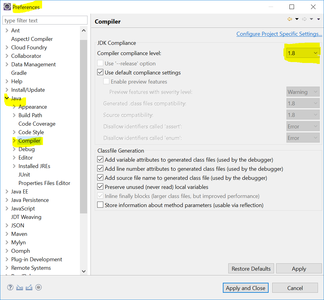 Change java compiler version in eclipse Stack Overflow