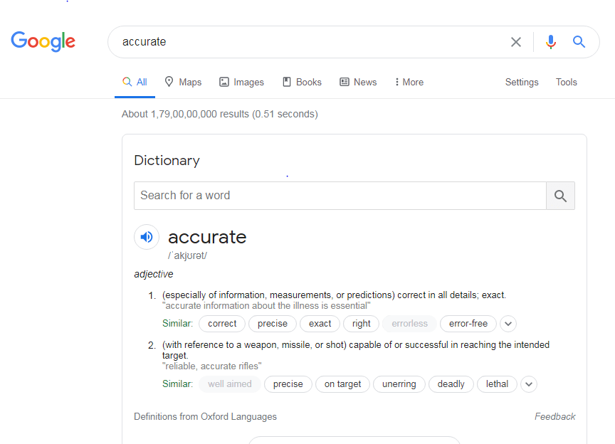 single word requests - "Inaccurate" means "completely wrong"? - English