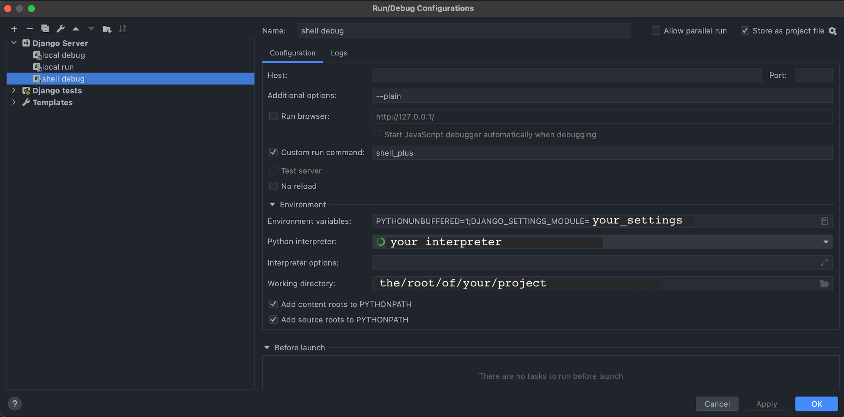 python Run shell_plus through PyCharm? Stack Overflow
