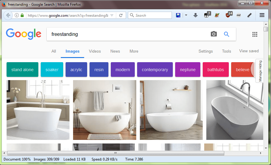 meaning Do bathtubs strongly associate with "freestanding"? English