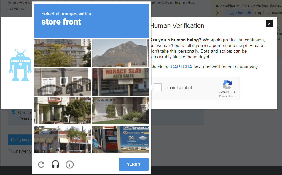 Picture captcha are impossible to answer as pictures are not