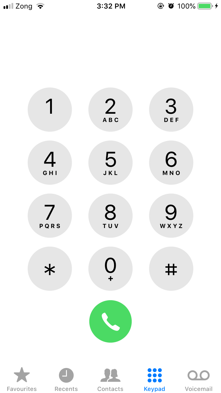 ios 3X4 keypad with round buttons as seen in iPhone Phone App