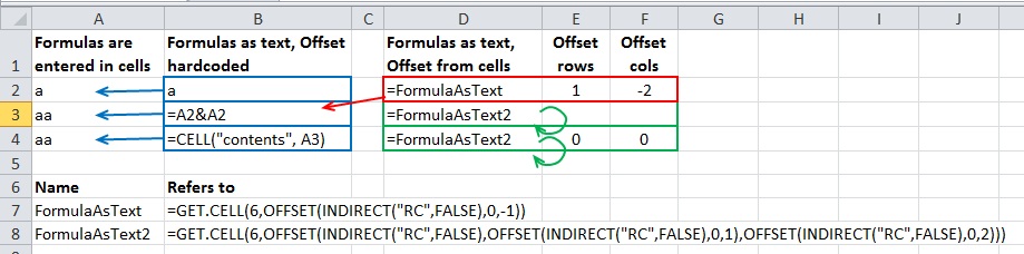 excel Getting formula of another cell in target cell Stack Overflow