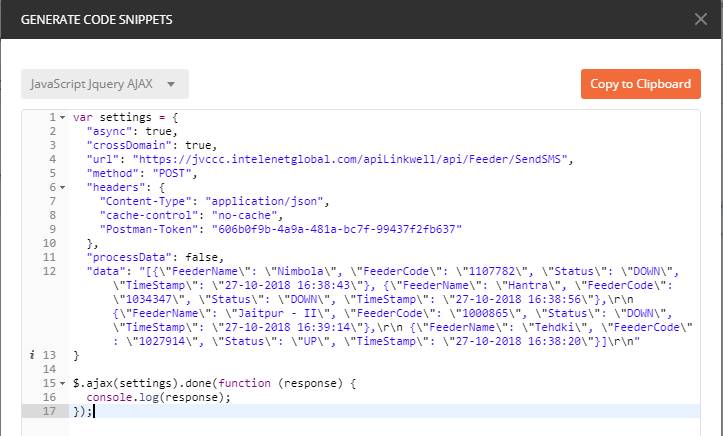 jquery Why web.api getting null values when i send array of objects