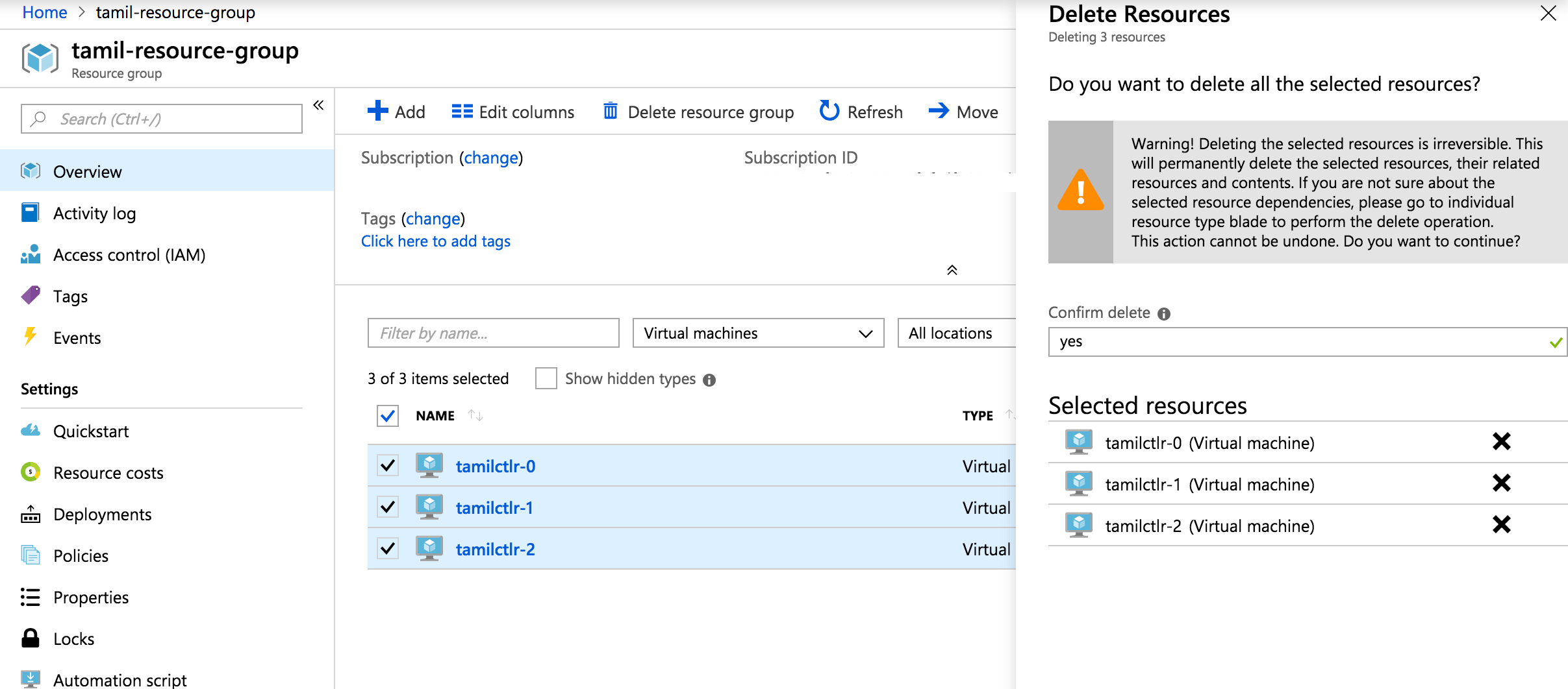 How to Perform Bulk Delete in Azure Resource Group using Azure Python