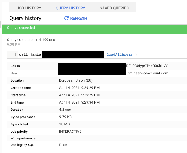 Is it possible to link to a job in the bigquery console? Stack Overflow