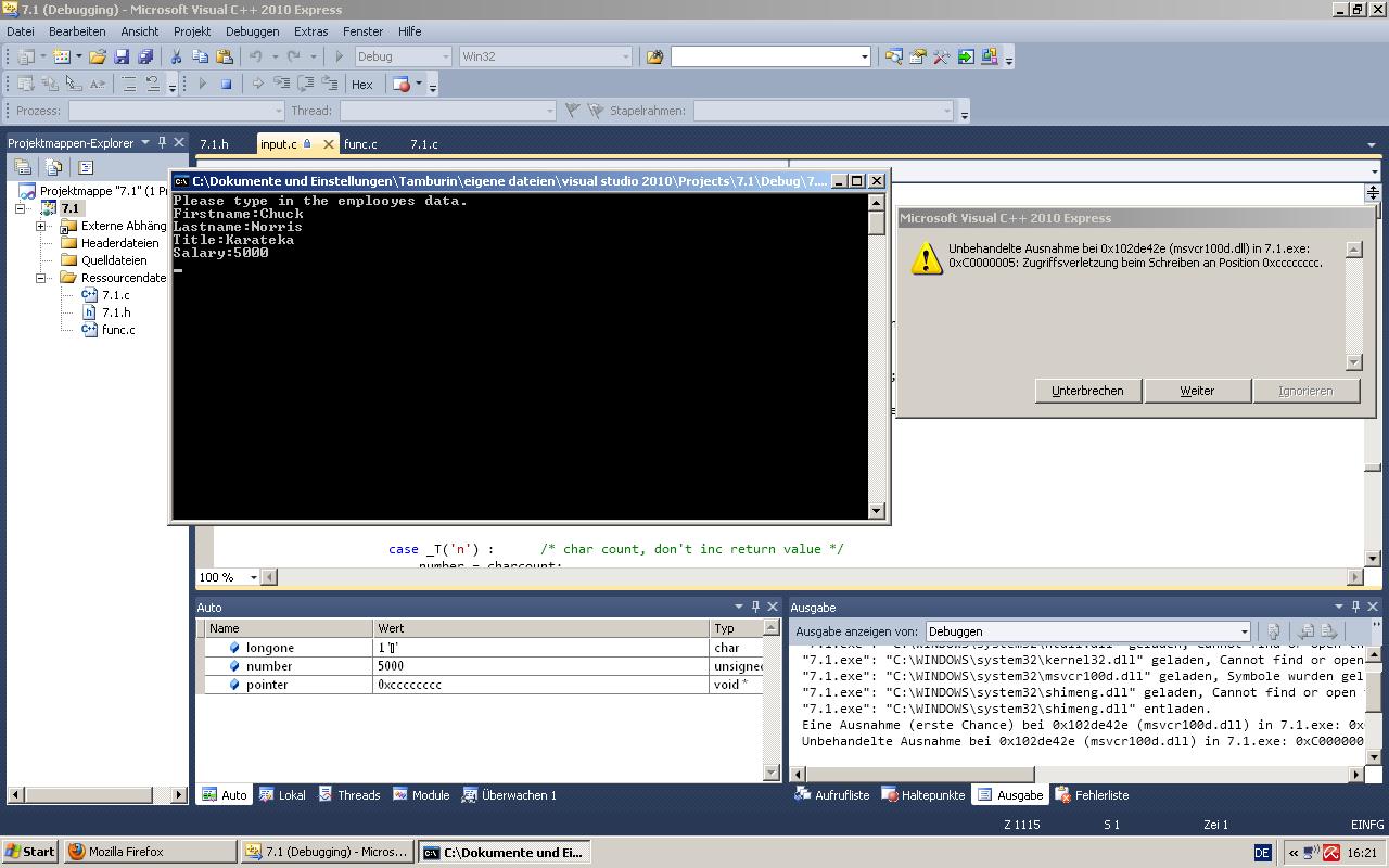 c Memory error, access violation Stack Overflow