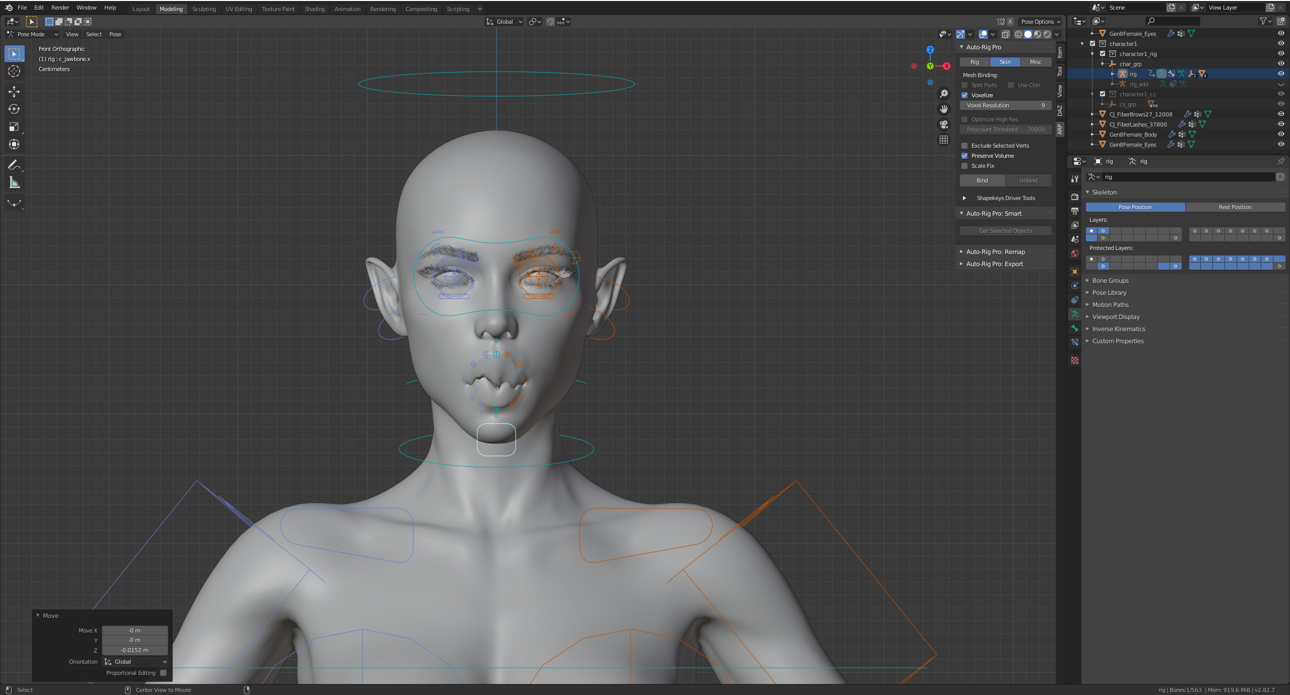 vertices Removing doubles for autorig pro welds mouth shut