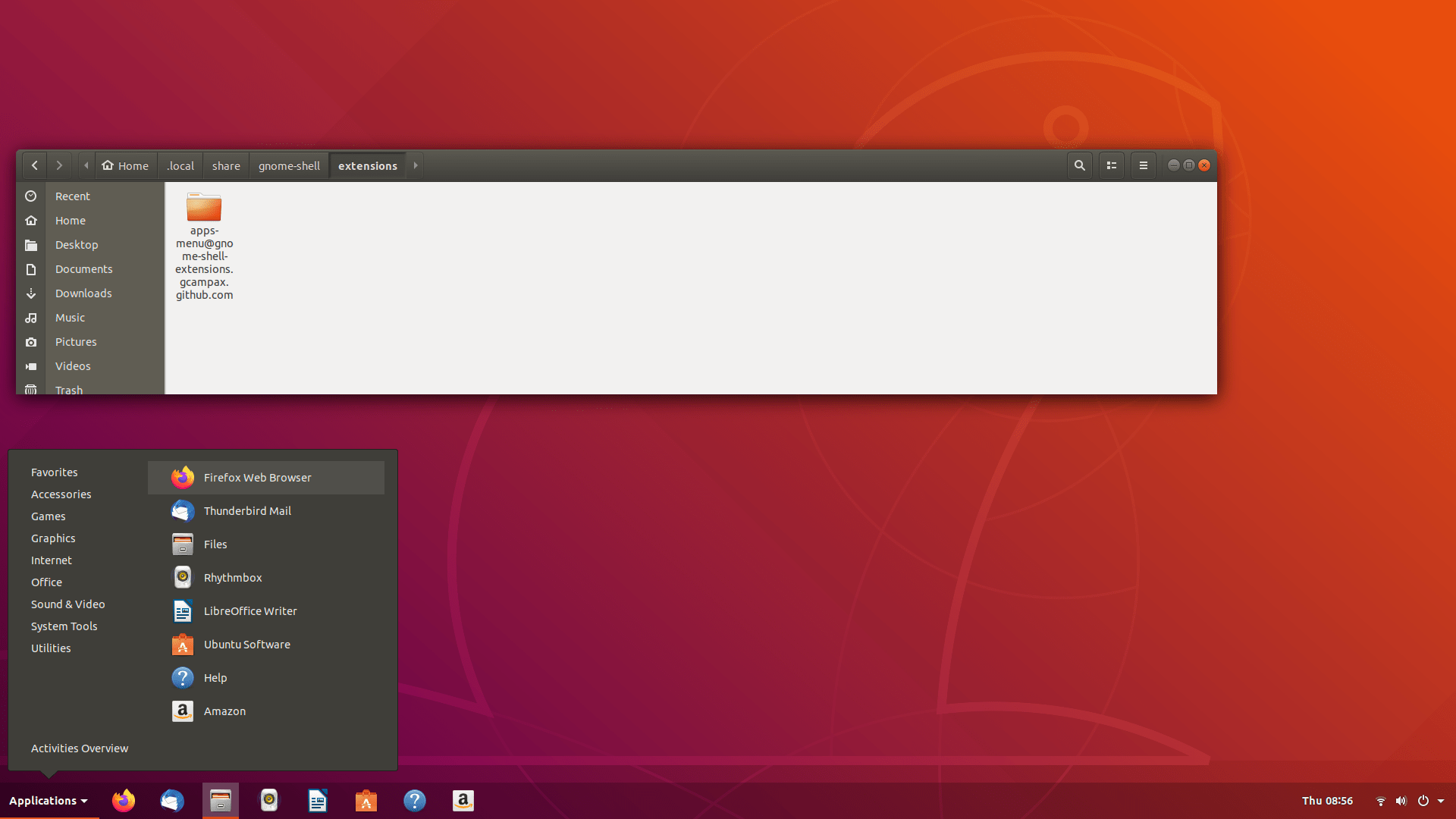 gnome Tweaking "Applications Menu" extension on Gnome3/U18.04 Ask Ubuntu