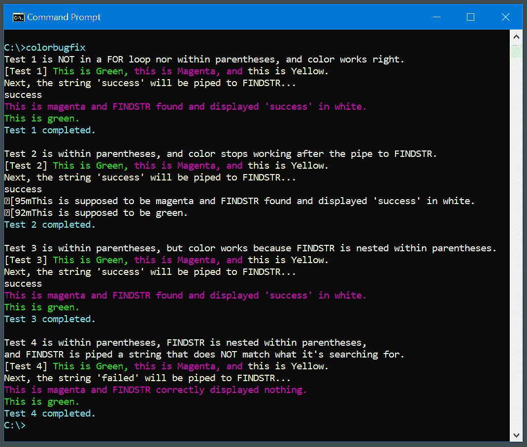 batch file Is there a better way to mitigate this obscure color bug