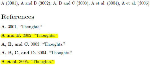 bibliographies Oxford comma only for three or more authors, but not