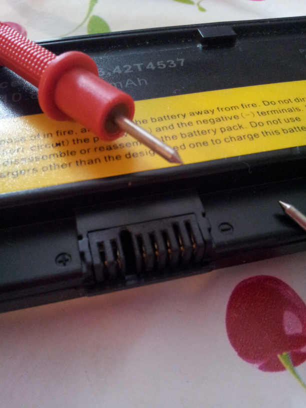 voltage measurement My multimeter probes are too big to measure a laptop battery Electrical