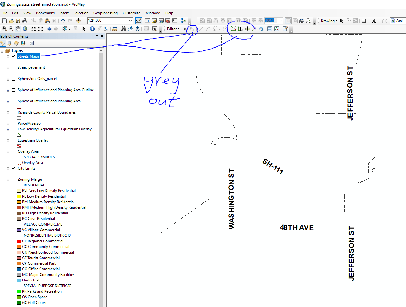 editing ArcMap edit annotation tool button grey out? Geographic