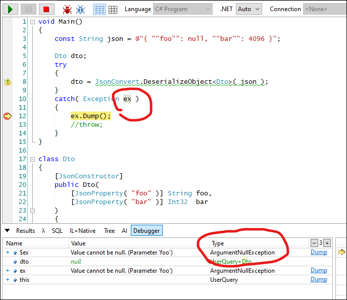 What exceptions does Newtonsoft.Json.DeserializeObject throw