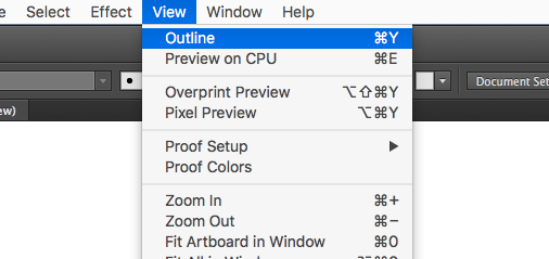 CRMla Illustrator Outline Mode Shortcut