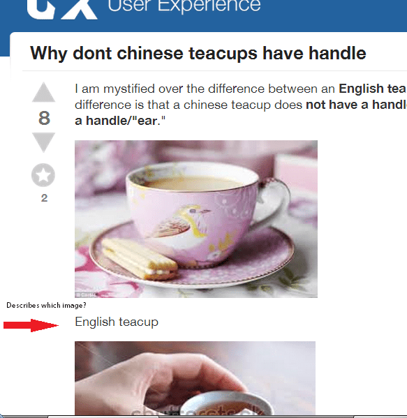 text Should the description of a picture be above it or below? User Experience Stack Exchange