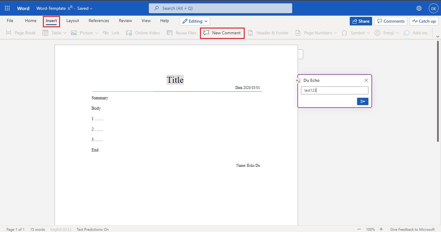 sharepoint online Unable to add comments to document