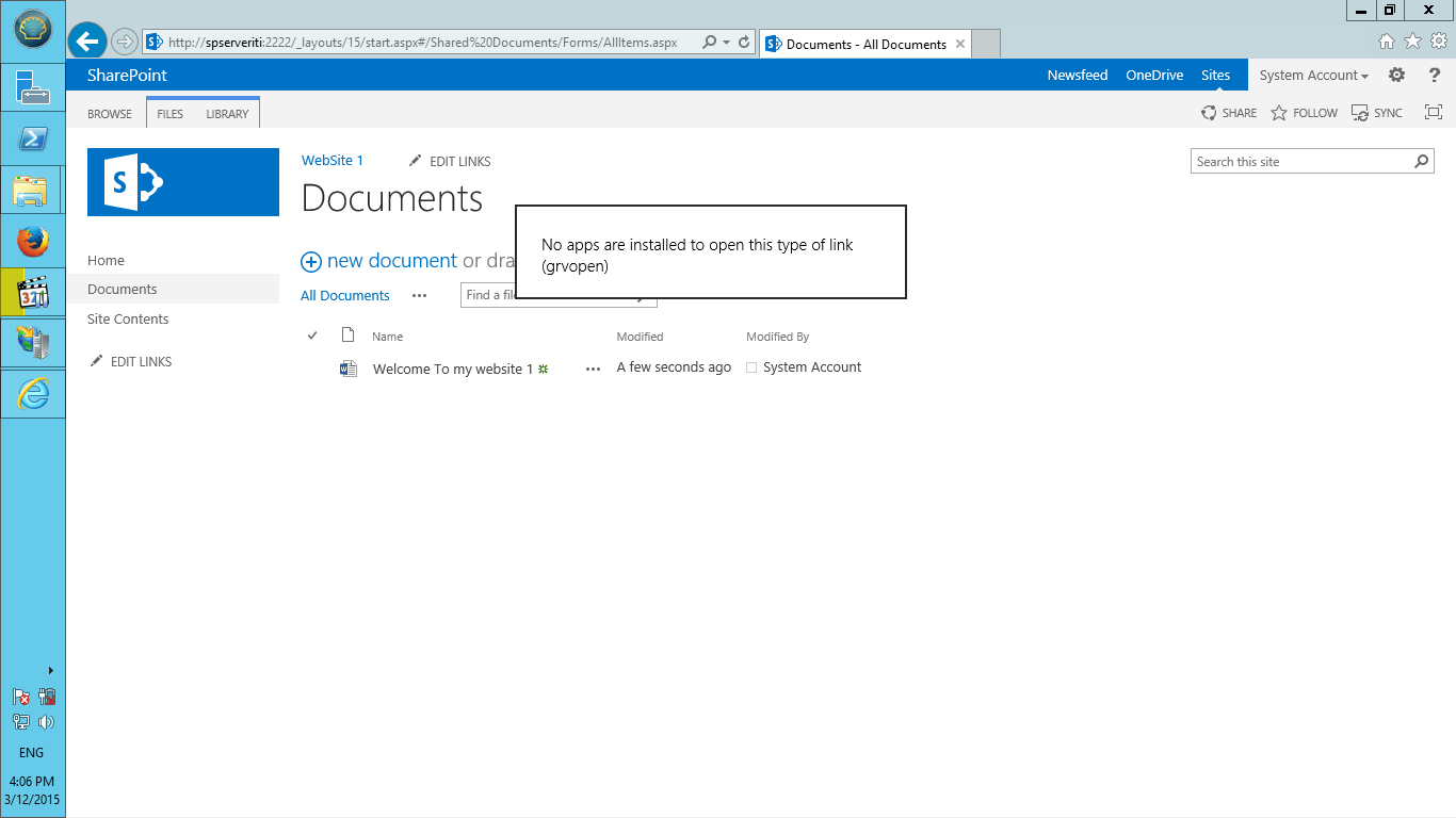Sync Problem ( No Apps are installed to open this type of link (grvopen